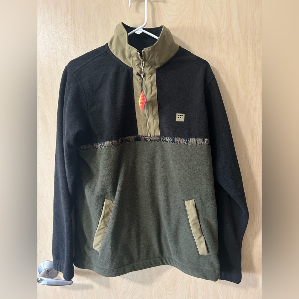 NWT Billabong Block Boundary Pullover Sweatshirt- Men’s Size Small Dark Olive - Picture 5 of 5